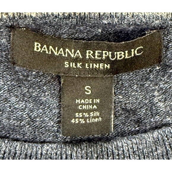 Banana Republic Men's Minimalist Heathered Blue Crewneck Layering Sweater Sz Sm - Picture 5 of 8